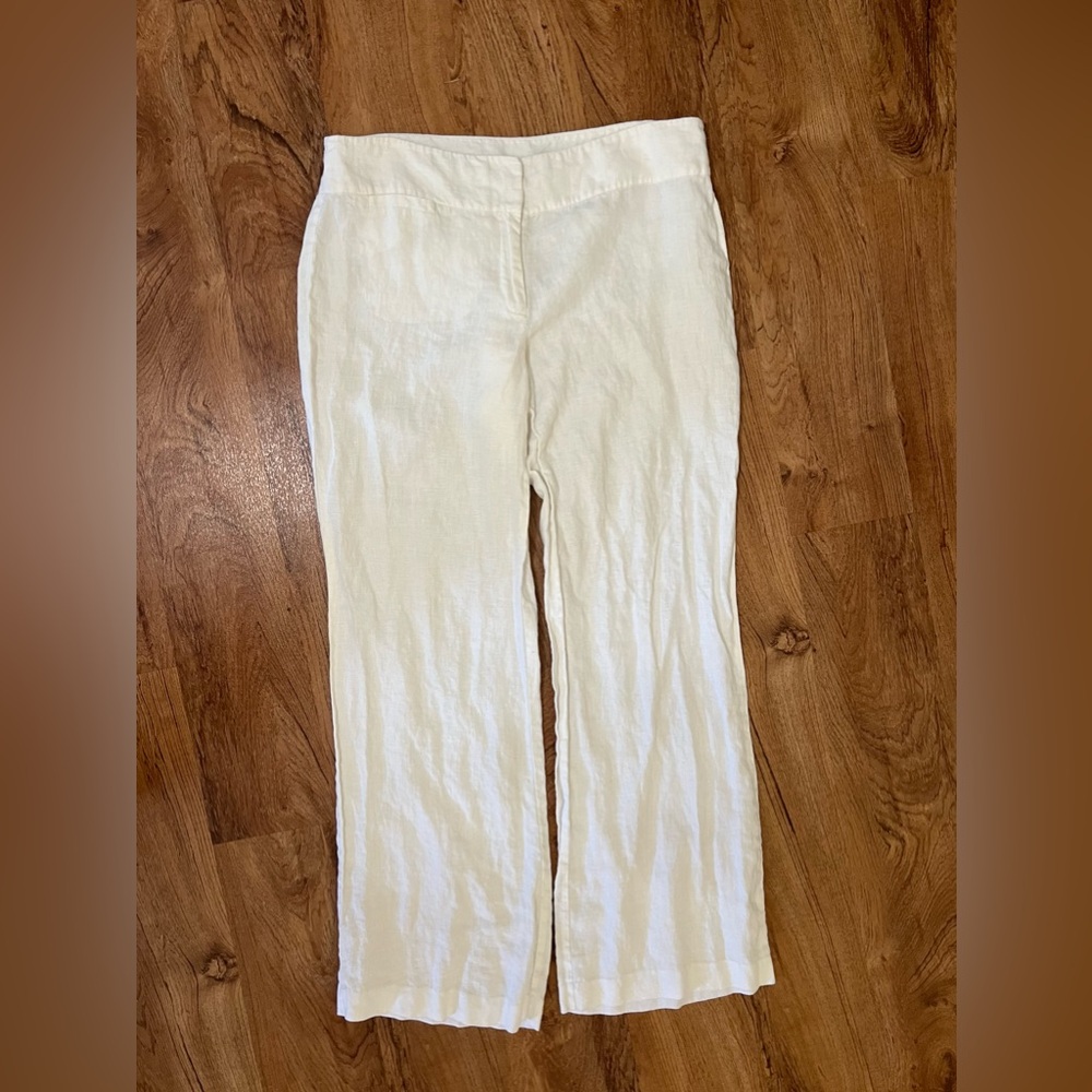 Eileen Fisher Organic Linen Pants White